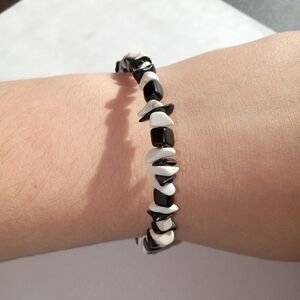 Black and white gemstone bracelet boho bohemian western bohochic bohemianchic